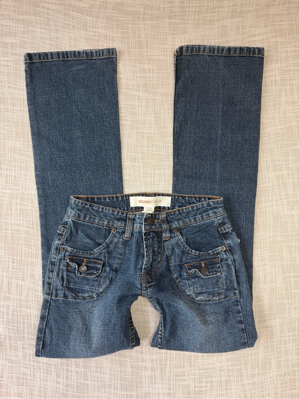 Mossimo Denim Low Rise Bootcut Jeans Size 1 Y2K Pocket Detail